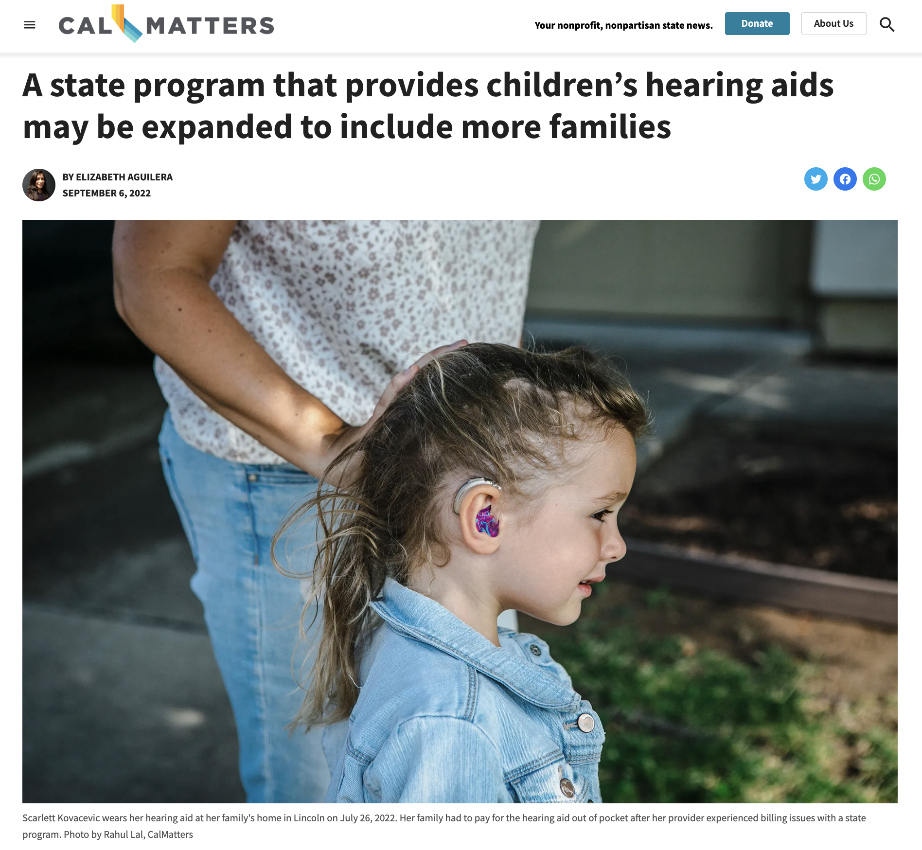 Children's hearing aids program may expand - CalMatters